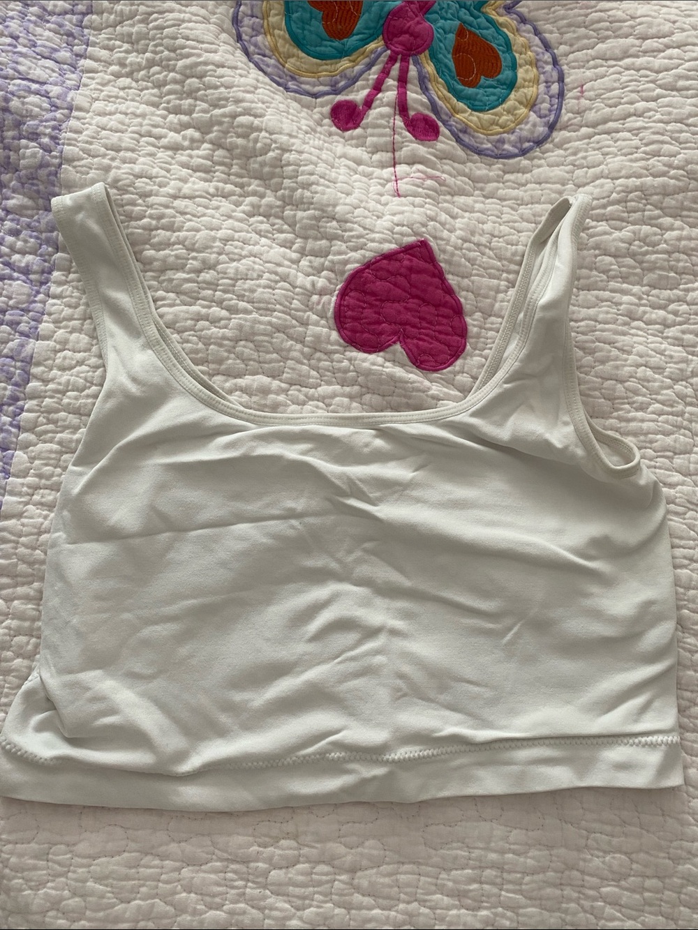 Garage White Scoop Neck Tank